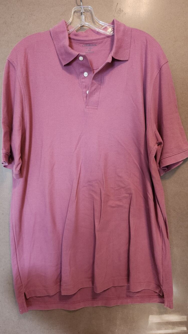 Croft & Barrow Performance Mens Polo Shirt Large Tall LT Pink Golf #665